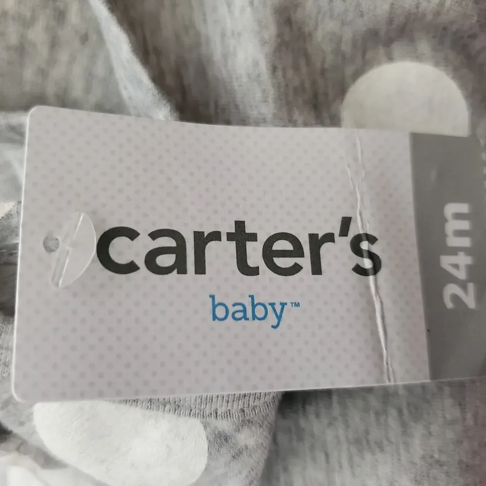 Carter's Toddler‎ Gray and White Polka Dot 1 Piece Outfit 24 Months New